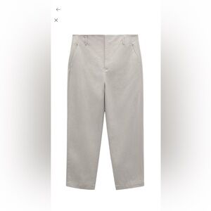 Zara Stone Gray Cropped Straight Pants